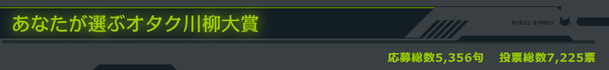 あなたが選ぶオタク川柳大賞　応募総数5,356句　投票総数7,225票